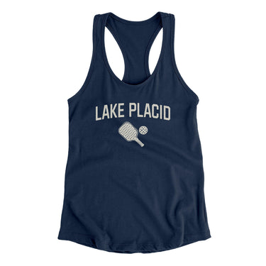 Lake Placid Pickleball Women's Racerback Tank-Midnight Navy-Allegiant Goods Co. Vintage Sports Apparel