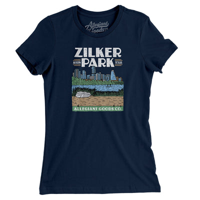 Zilker Park Women's T-Shirt-Midnight Navy-Allegiant Goods Co. Vintage Sports Apparel