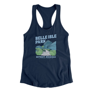 Belle Isle Park Women's Racerback Tank-Allegiant Goods Co. Vintage Sports Apparel