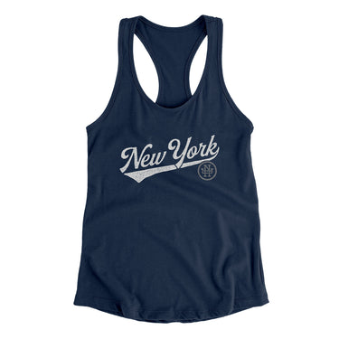 New York Vintage Script Women's Racerback Tank-Allegiant Goods Co. Vintage Sports Apparel