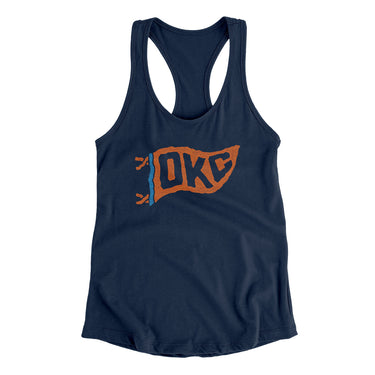 Okc Pennant Women's Racerback Tank-Allegiant Goods Co. Vintage Sports Apparel