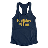 Buffalo's Number 1 Fan Women's Racerback Tank-Midnight Navy-Allegiant Goods Co. Vintage Sports Apparel