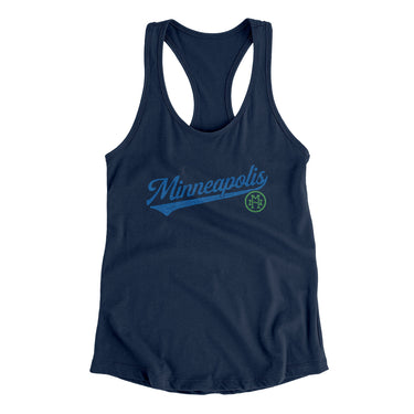 Minneapolis Vintage Script Women's Racerback Tank-Allegiant Goods Co. Vintage Sports Apparel