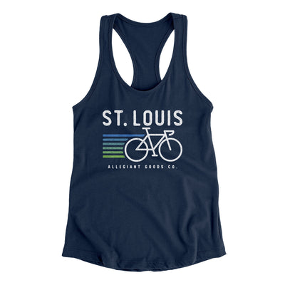 St. Louis Cycling Women's Racerback Tank-Midnight Navy-Allegiant Goods Co. Vintage Sports Apparel