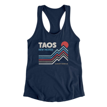 Taos New Mexico Women's Racerback Tank-Midnight Navy-Allegiant Goods Co. Vintage Sports Apparel