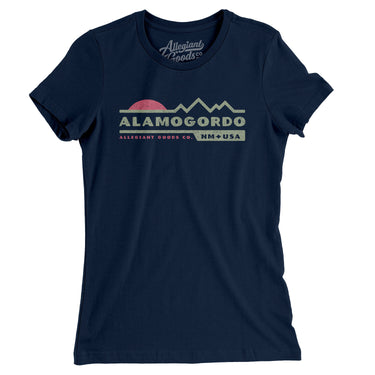 Alamogordo Mountain Sunset Women's T-Shirt-Midnight Navy-Allegiant Goods Co. Vintage Sports Apparel