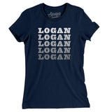 Logan Repeat Women's T-Shirt-Midnight Navy-Allegiant Goods Co. Vintage Sports Apparel