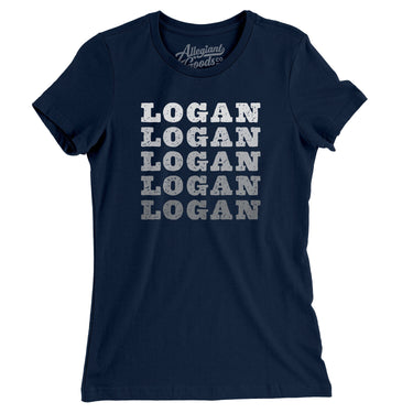 Logan Repeat Women's T-Shirt-Midnight Navy-Allegiant Goods Co. Vintage Sports Apparel