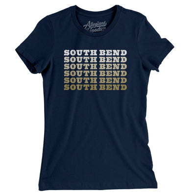 South Bend Repeat Women's T-Shirt-Midnight Navy-Allegiant Goods Co. Vintage Sports Apparel