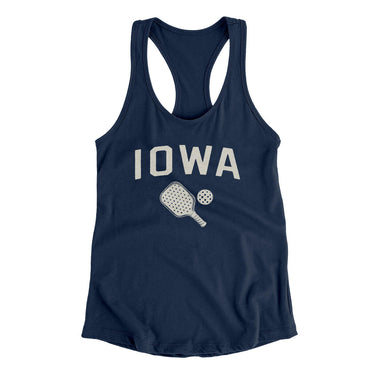 Iowa Pickleball Women's Racerback Tank-Midnight Navy-Allegiant Goods Co. Vintage Sports Apparel