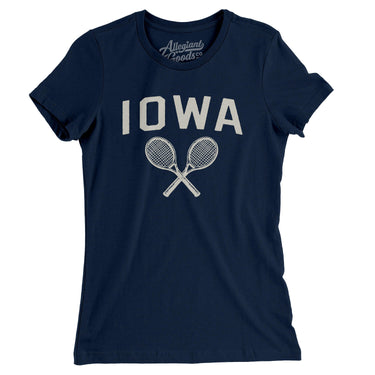 Iowa Tennis Women's T-Shirt-Midnight Navy-Allegiant Goods Co. Vintage Sports Apparel
