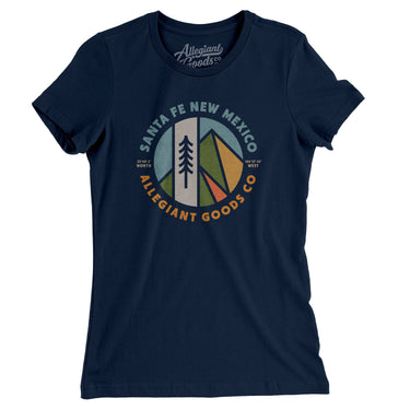 Santa Fe New Mexico Retro Badge Women's T-Shirt-Midnight Navy-Allegiant Goods Co. Vintage Sports Apparel