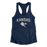 Kansas Pickleball Women's Racerback Tank-Midnight Navy-Allegiant Goods Co. Vintage Sports Apparel