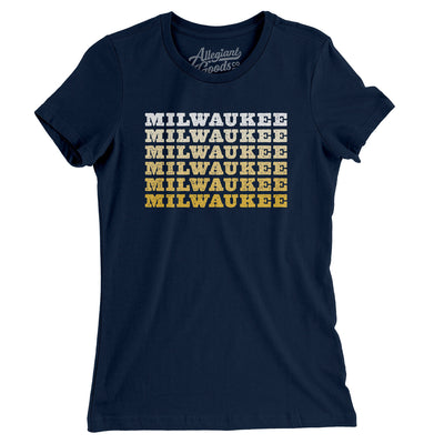 Milwaukee Repeat Women's T-Shirt-Midnight Navy-Allegiant Goods Co. Vintage Sports Apparel