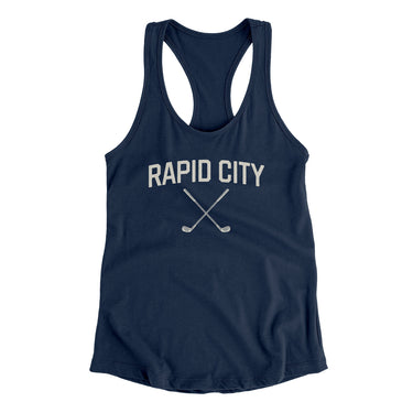 Rapid City Golf Women's Racerback Tank-Midnight Navy-Allegiant Goods Co. Vintage Sports Apparel