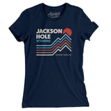 Jackson Hole Wyoming Women's T-Shirt-Midnight Navy-Allegiant Goods Co. Vintage Sports Apparel