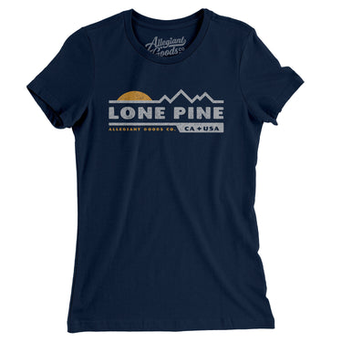 Lone Pine Mountain Sunset Women's T-Shirt-Midnight Navy-Allegiant Goods Co. Vintage Sports Apparel