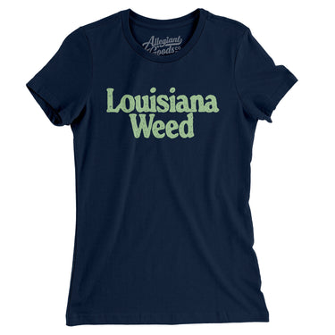 Louisiana Weed Women's T-Shirt-Midnight Navy-Allegiant Goods Co. Vintage Sports Apparel