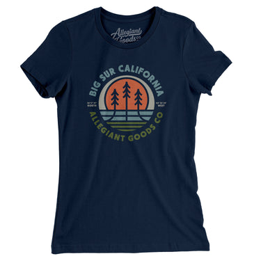 Big Sur California Retro Badge Women's T-Shirt-Midnight Navy-Allegiant Goods Co. Vintage Sports Apparel