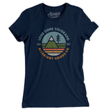 Lone Cone Colorado Retro Badge Women's T-Shirt-Midnight Navy-Allegiant Goods Co. Vintage Sports Apparel