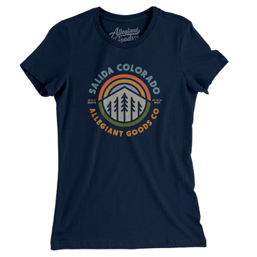 Salida Colorado Retro Badge Women's T-Shirt-Midnight Navy-Allegiant Goods Co. Vintage Sports Apparel