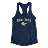 North Dakota Pickleball Women's Racerback Tank-Midnight Navy-Allegiant Goods Co. Vintage Sports Apparel
