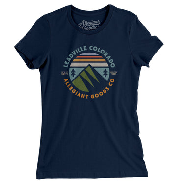 Leadville Colorado Retro Badge Women's T-Shirt-Midnight Navy-Allegiant Goods Co. Vintage Sports Apparel