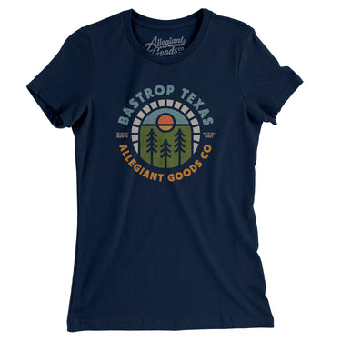 Bastrop Texas Retro Badge Women's T-Shirt-Midnight Navy-Allegiant Goods Co. Vintage Sports Apparel