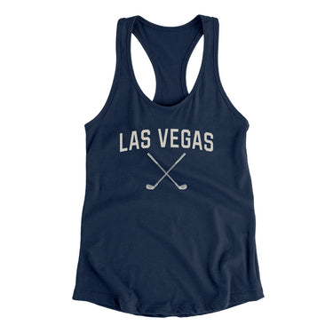 Las Vegas Golf Women's Racerback Tank-Midnight Navy-Allegiant Goods Co. Vintage Sports Apparel