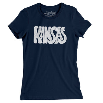 Kansas State Shape Text Women's T-Shirt-Allegiant Goods Co. Vintage Sports Apparel