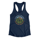 Flagstaff Arizona Retro Badge Women's Racerback Tank-Midnight Navy-Allegiant Goods Co. Vintage Sports Apparel