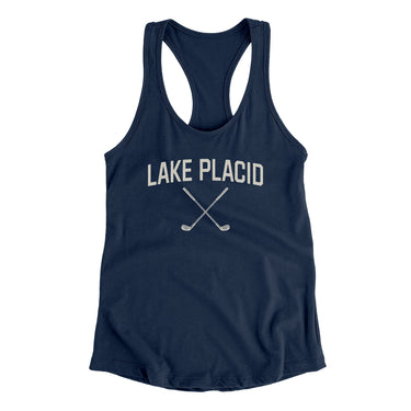 Lake Placid Golf Women's Racerback Tank-Midnight Navy-Allegiant Goods Co. Vintage Sports Apparel