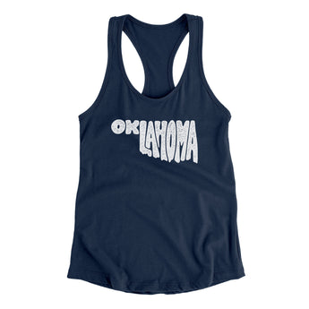 Oklahoma State Shape Text Women's Racerback Tank-Allegiant Goods Co. Vintage Sports Apparel