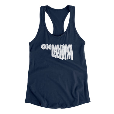 Oklahoma State Shape Text Women's Racerback Tank-Allegiant Goods Co. Vintage Sports Apparel
