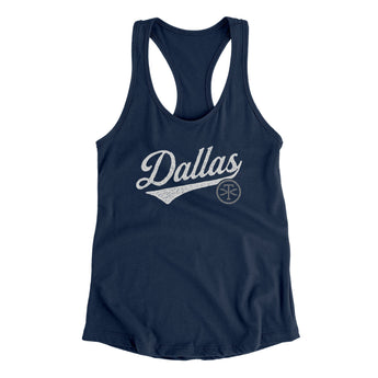Dallas Vintage Script Women's Racerback Tank-Allegiant Goods Co. Vintage Sports Apparel