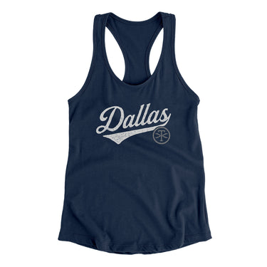 Dallas Vintage Script Women's Racerback Tank-Allegiant Goods Co. Vintage Sports Apparel