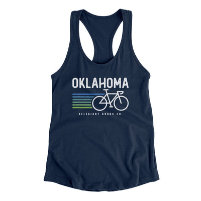 Oklahoma Cycling Women's Racerback Tank-Midnight Navy-Allegiant Goods Co. Vintage Sports Apparel