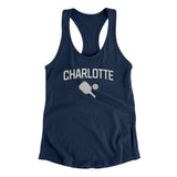 Charlotte Pickleball Women's Racerback Tank-Midnight Navy-Allegiant Goods Co. Vintage Sports Apparel