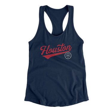 Houston Vintage Script Women's Racerback Tank-Allegiant Goods Co. Vintage Sports Apparel