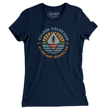 Golden Colorado Retro Badge Women's T-Shirt-Midnight Navy-Allegiant Goods Co. Vintage Sports Apparel