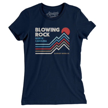 Blowing Rock North Carolina Women's T-Shirt-Midnight Navy-Allegiant Goods Co. Vintage Sports Apparel