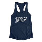 Toronto Pennant Women's Racerback Tank-Midnight Navy-Allegiant Goods Co. Vintage Sports Apparel