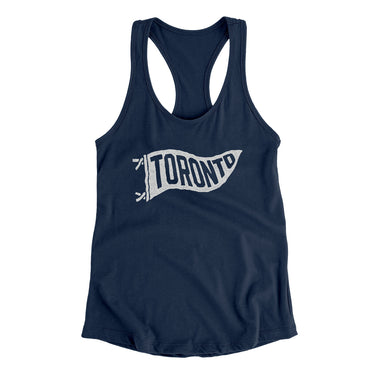 Toronto Pennant Women's Racerback Tank-Midnight Navy-Allegiant Goods Co. Vintage Sports Apparel
