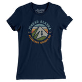 Juneau Alaska Retro Badge Women's T-Shirt-Midnight Navy-Allegiant Goods Co. Vintage Sports Apparel