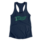 Vancouver Pennant Women's Racerback Tank-Midnight Navy-Allegiant Goods Co. Vintage Sports Apparel