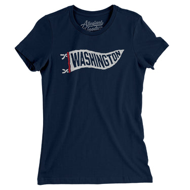 Washington Pennant Women's T-Shirt-Midnight Navy-Allegiant Goods Co. Vintage Sports Apparel