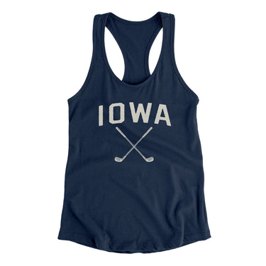 Iowa Golf Women's Racerback Tank-Midnight Navy-Allegiant Goods Co. Vintage Sports Apparel