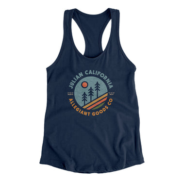 Julian California Retro Badge Women's Racerback Tank-Allegiant Goods Co. Vintage Sports Apparel