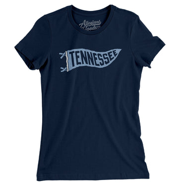Tennessee Pennant Women's T-Shirt-Midnight Navy-Allegiant Goods Co. Vintage Sports Apparel