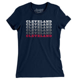 Cleveland Repeat Women's T-Shirt-Midnight Navy-Allegiant Goods Co. Vintage Sports Apparel